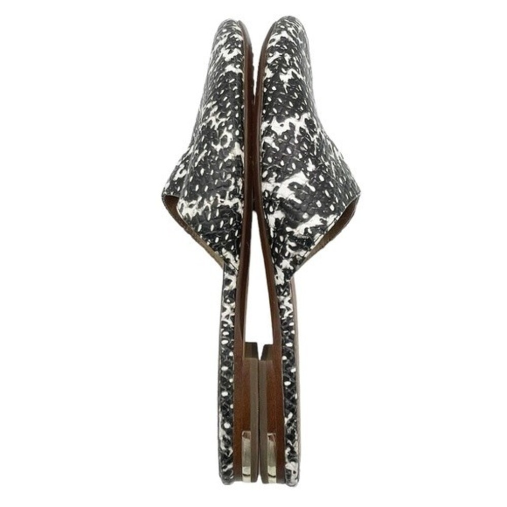 Yosi Samra Parker Mules Gray Snake Embossed Leather Open Back Flats Size 7 - Picture 11 of 16